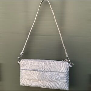 Chic White Textured Clutch Wristlet